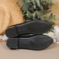thumbnail image 5 of Women's Wide Width Flat Shoes Pointed Toe Suede Slip On Office Ballet Flats Black 9, 5 of 7