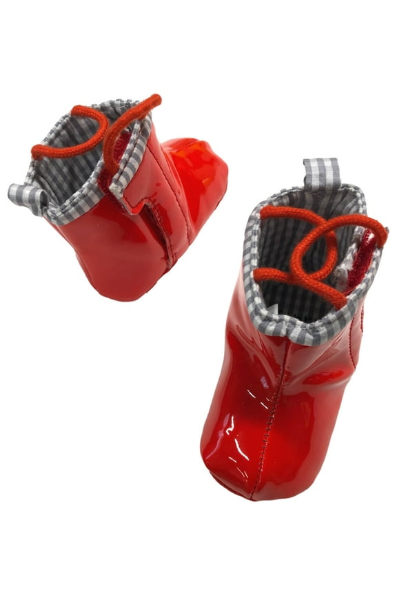 Infant Girls & Boys Shiny Red Rain Boots Shoes 6-9 Months