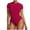 Burgundy, variant on Women's Bodysuit Thong Shapewear Short Sleeve Summer Solid Tummy Control Butt Lifting Shapewear One Piece Body Suits Burgundy