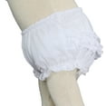 thumbnail image 2 of Baby Girls White Elastic Bloomer Diaper Cover with Embroidered Eyelet Edging, 2 of 4