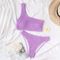 thumbnail image 6 of One Shoulder Swimsuits for Women,Textured Stretch Fit Bikini Sets,Seamless Bras and Cheeky Briefs, 6 of 6