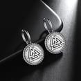 thumbnail image 5 of Jewmon Viking Valknut Earrings for Men Women Stainless Steel Goth Punk Hoop Earrings Amulet Jewelry, 5 of 7