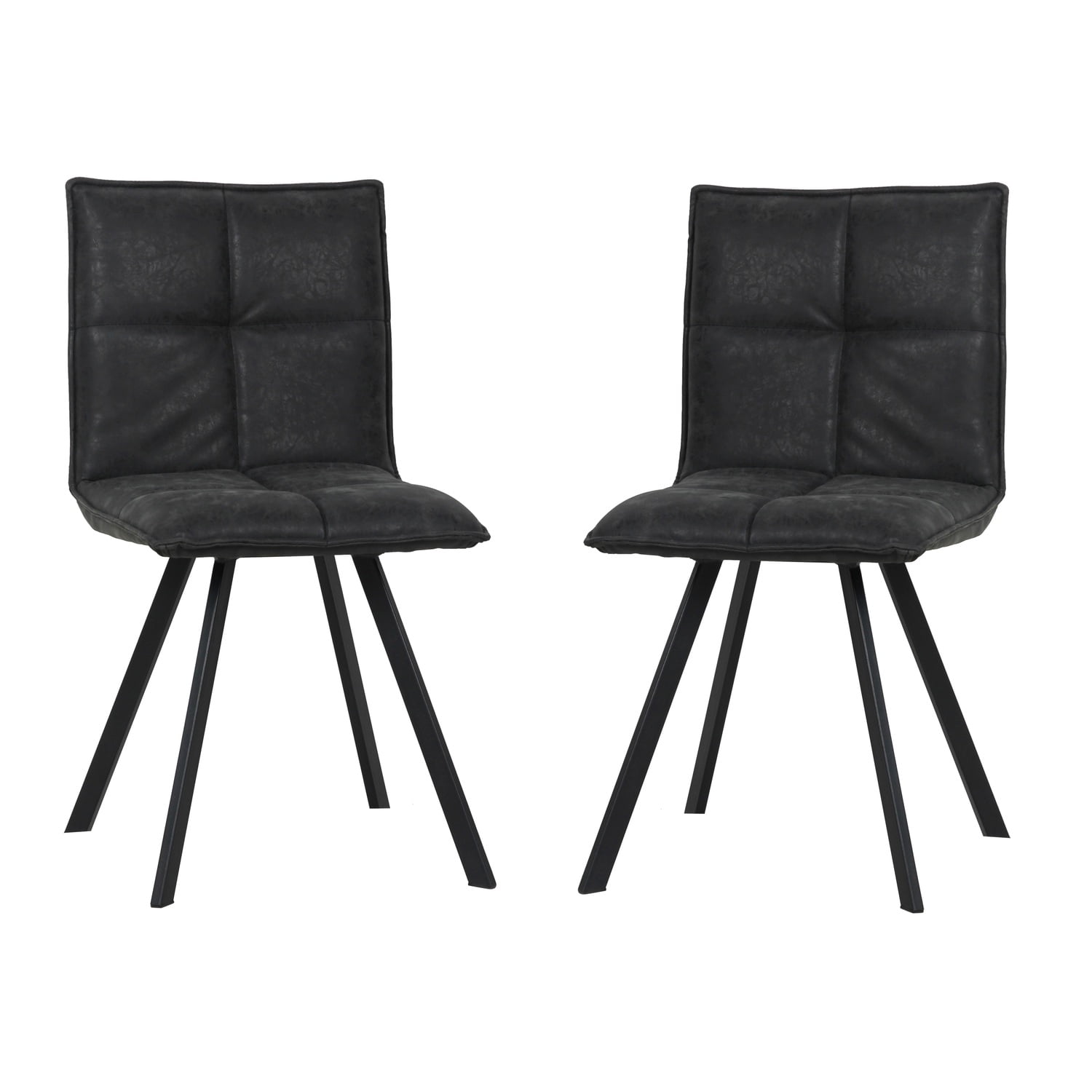 Leisuremod Wesley Modern Leather Dining, Grey Leather Dining Chairs Furniture Village