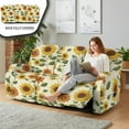 thumbnail image 3 of Xoenoiee Embroidery Sunflower Print Waterproof Recliner Sofa Slipcovers, 8 Pieces Stretch Reclining Couch Covers for 3 Cushion Couch Sofa Washable Furniture Covers for Dogs, Pets, Kids, 3 of 7