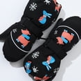 thumbnail image 4 of Gloves Mittens AURORADY Toddler Kids Baby Boys Girls Thick Warm Outdoor Ski Gloves Snow Mittens, Warm Fleece Lined Knit Gloves, Black, 4 of 9