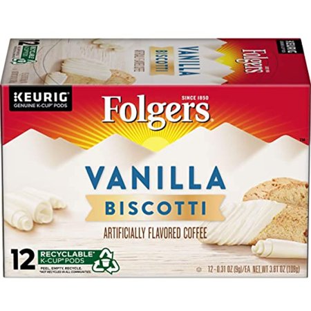 Folgers Vanilla Biscotti Flavored Coffee, 72 Keurig K-Cup Pods…