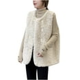thumbnail image 7 of qolati Women's Shaker Fleece Vest Casual Sleeveless Sherpa Vests Jacket Lightweight Button Down Waistcoat Outerwear with Pockets, 7 of 7