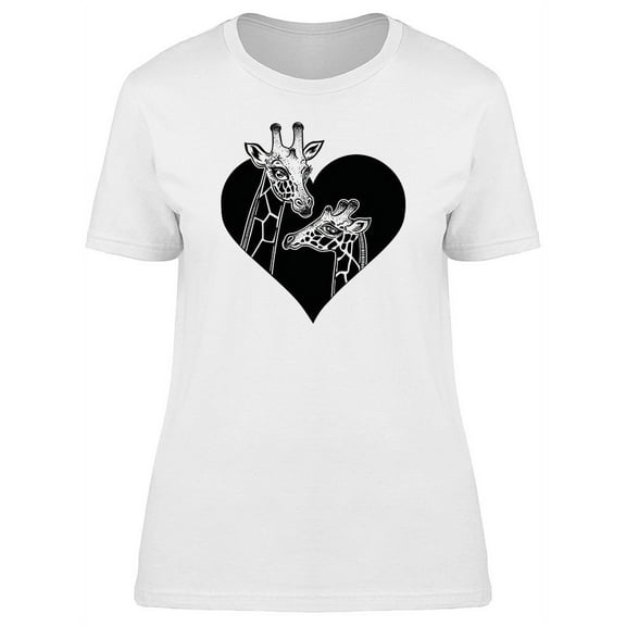 Giraffes In Love With One Heart T-Shirt Women -Image by Shutterstock, Female Medium