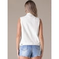 thumbnail image 4 of DARING DIVA Women's Denim Vest Button Down Sleeveless Jean Jacket S White, 4 of 7