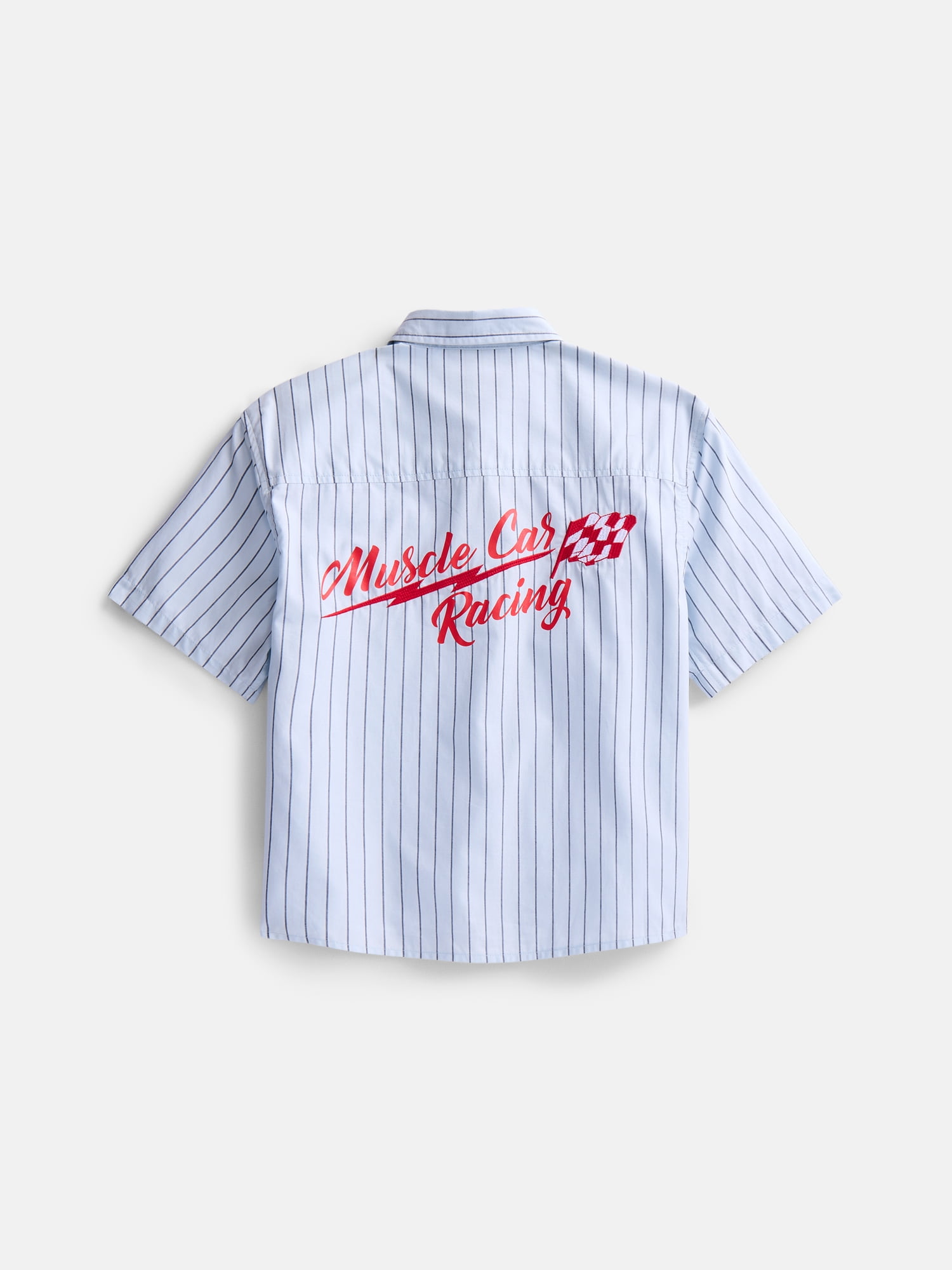 Weekend Academy Boys Cropped Cotton Poplin Work Shirt