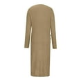 thumbnail image 3 of Trendy Long Sweater Cardigan for Women Soft Knitted Open Front Jacket with Pockets Casual Full Sleeve Maxi Coat (Small, Khaki), 3 of 5