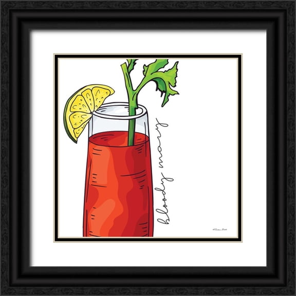 Ball, Susan 12x12 Black Ornate Wood Framed with Double Matting Museum Art Print Titled - Bloody Mary