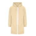 thumbnail image 6 of Stralyhd Women's Zip Up Hoodies Skin Friendly Long Tunic Sweatshirts Oversized Casual Long Sleeve 2026 Fall Hoodie Jacket Coat Beige XL, 6 of 7