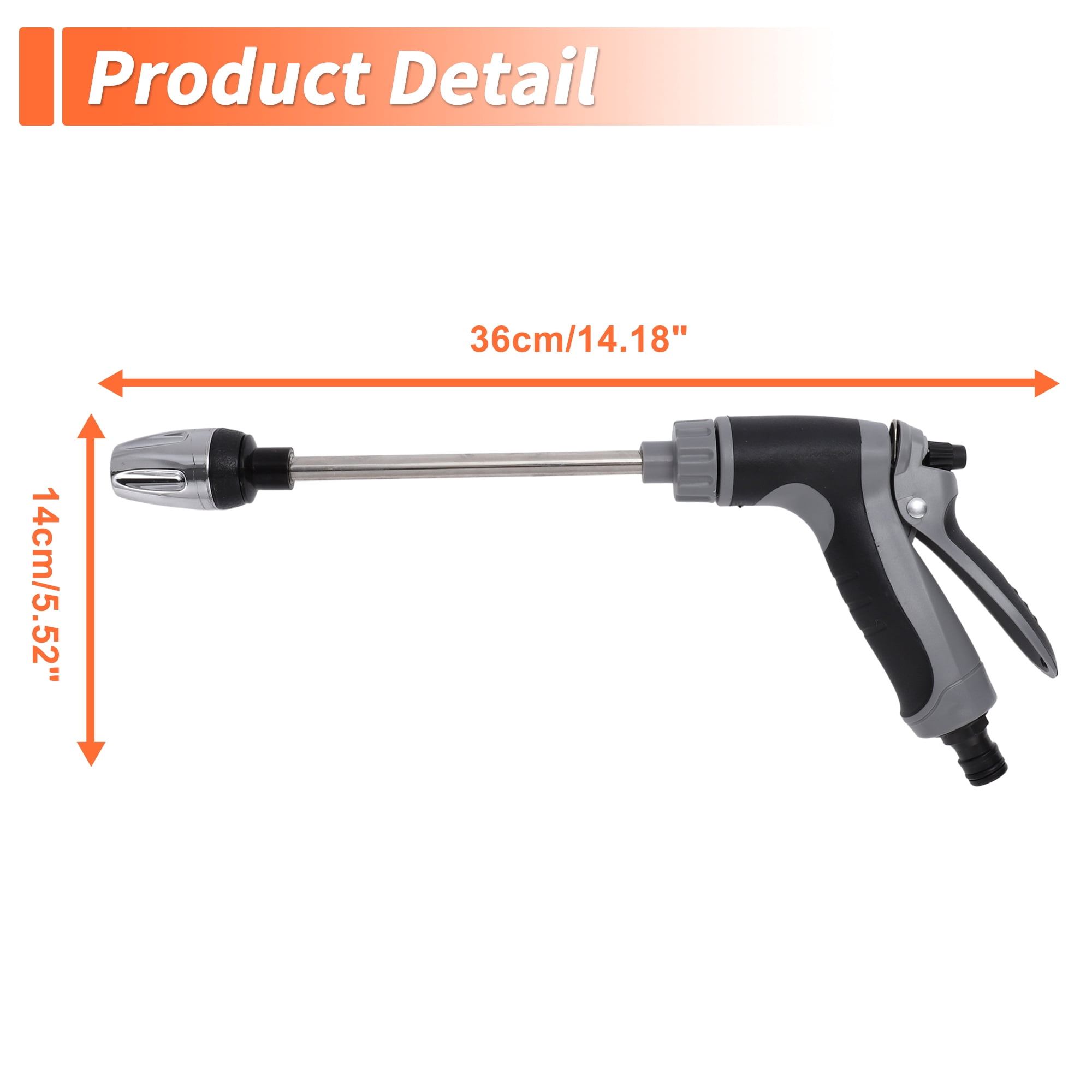 Unique Bargains Heavy Duty Water Hose Nozzle High Pressure Car Adjustable Hand Sprayer for Gardening Vehicle Outdoor Washer Pet Showering Black