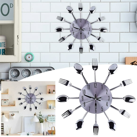 Stainless Steel Metal Cutlery Wall Clock Timers for Cooking Big Numbers Clock Timer Digital Running Interval Timer Refrigerator for Kids Toddlers with Sounds 3 Minute Sand Timer