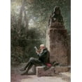 thumbnail image 2 of Spitzweg, Carl 25x32 Black Ornate Wood Framed with Double Matting Museum Art Print Titled - The Philosopher - The Reader In The Park, 2 of 4