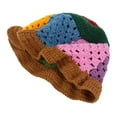 thumbnail image 2 of SAYOO Gorro de Pescador de Punto para Mujer, Color Block Hollow Out Patchwork Crochet Bucket Cap para otoño SAYOO casual, 2 of 8