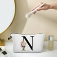 thumbnail image 5 of Giunmcul Holiday Deals Flower Letter Makeup Bag Letter Cosmetic Bag Alphabet Initial Makeup Bag Birthday Gifts for Women Mom Friend Bride Bridesmaid Cosmetic Bag, 5 of 5