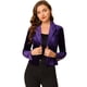 thumbnail image 1 of INSPIRE CHIC Chaqueta De Traje De Oficina De Negocios Con Solapa Y 1 Botón De Terciopelo Para Mujer Morado oscuro XL, 1 of 6