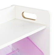 Humble Crew Kids Toy Storage Organizer with Shelf with 9 Plastic Storage Bins, White/Purple/Pink/Blue