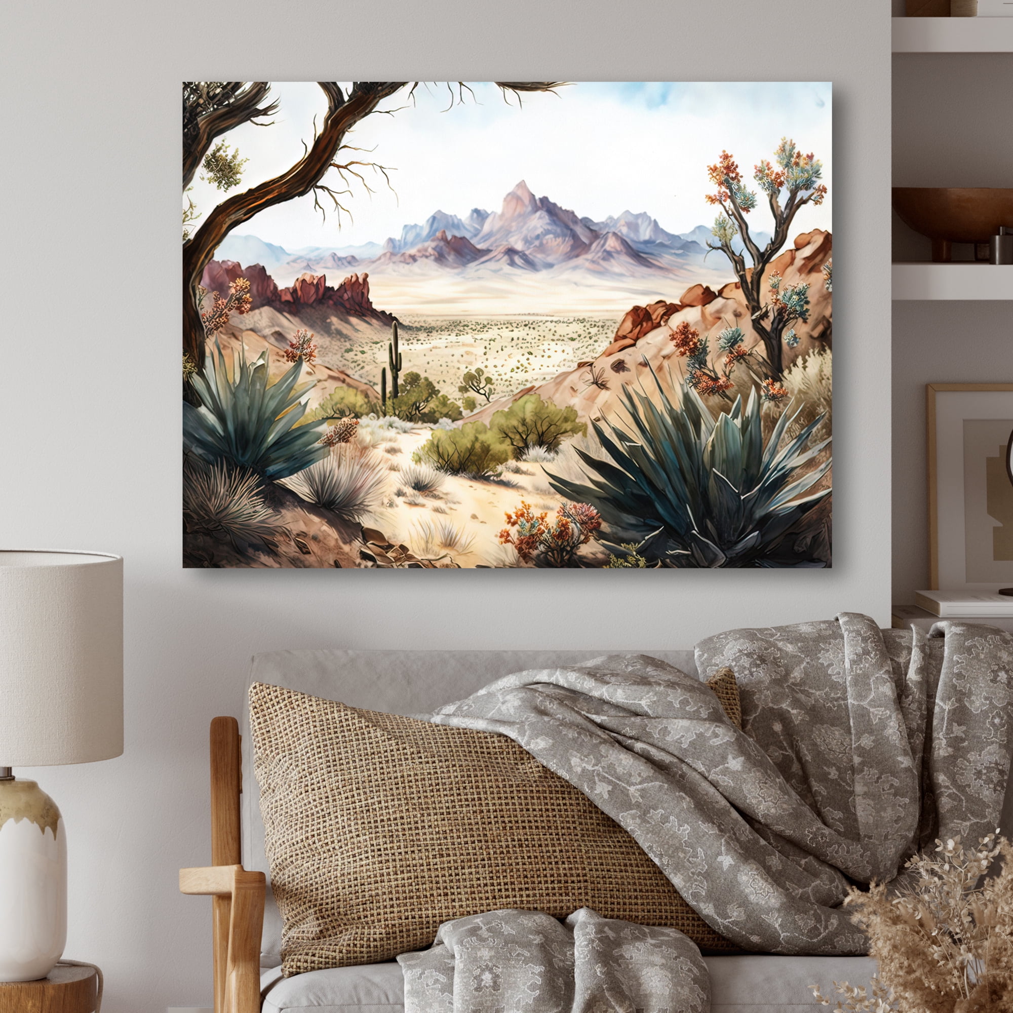 Designart Arizona Desert Scenery III Canvas Wall Art