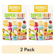 (2 pack) Deebee's Organics Tropical Fruit Freezies Ice Pops, Gluten-Free, 1.35 oz, 10 Count