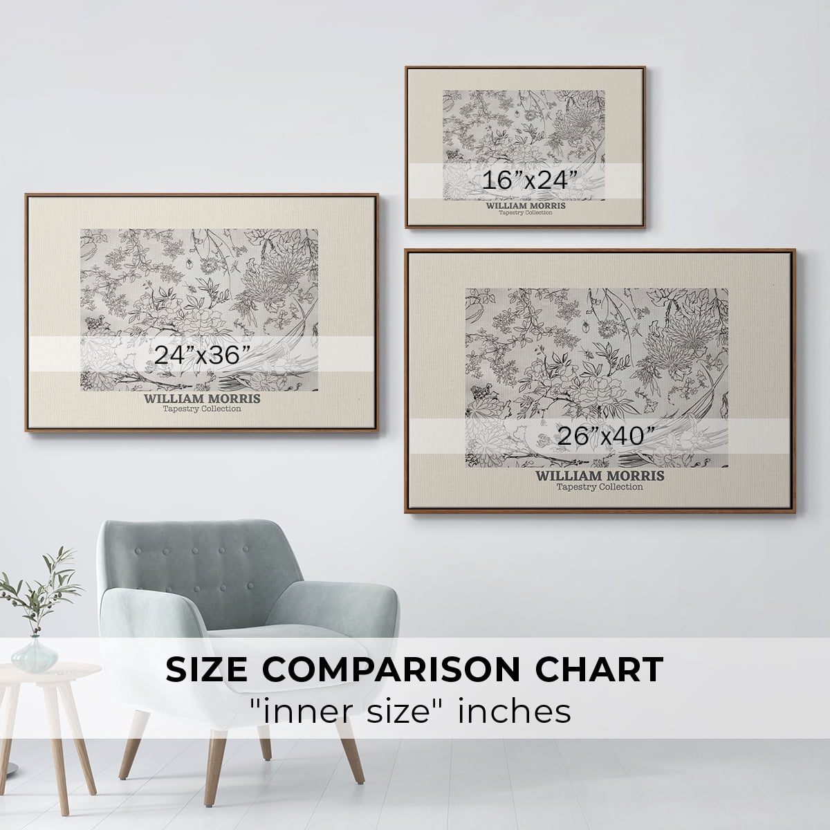Vintage Abstract Print-LII Framed in Walnut Wood Gallery Wrapped Canvas 25 in. x 37 in.