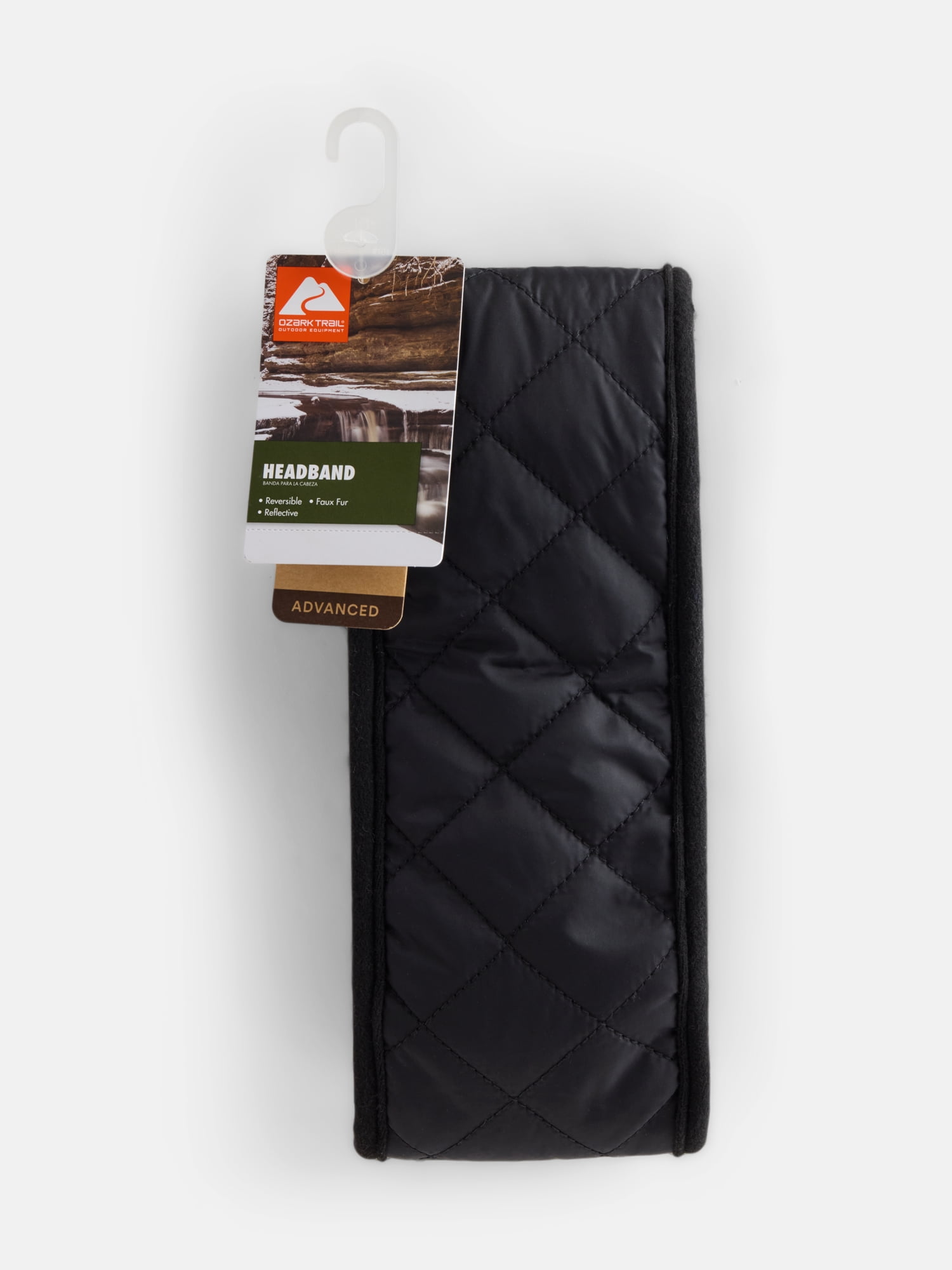 Ozark Trail Women's Faux Fur Quilted Headband, Black Soot