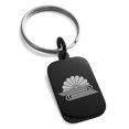 thumbnail image 1 of Stainless Steel Kusonoki Samurai Crest Engraved Small Rectangle Dog Tag Charm Keychain Keyring, 1 of 1
