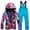 Sky Blue, variant on SGFCWSX Girls Ski Jacket and Suspender Pants Set Kids Windproof Colorful Print 2 Piece Waterproof Snow Suit with Hood for Winter Outdoor Skiing Snowboarding White Size 10-12 Years