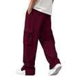 thumbnail image 3 of Glisme Men Trousers High Waist Straight Leg Loose Fit Solid Color Slacks Basic Clothes 2Xl, 3 of 8