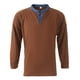 thumbnail image 3 of Blusas y camisas de manga larga con cuello redondo para hombre, cuello redondo, manga larga, botones diarios, camisas casuales sólidas, blusa para hombre, blusa de poliéster, 3 of 5