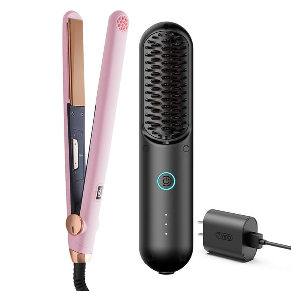 TYMO Flat Iron + TYMO Porta Cordless Hair Straightener Brush