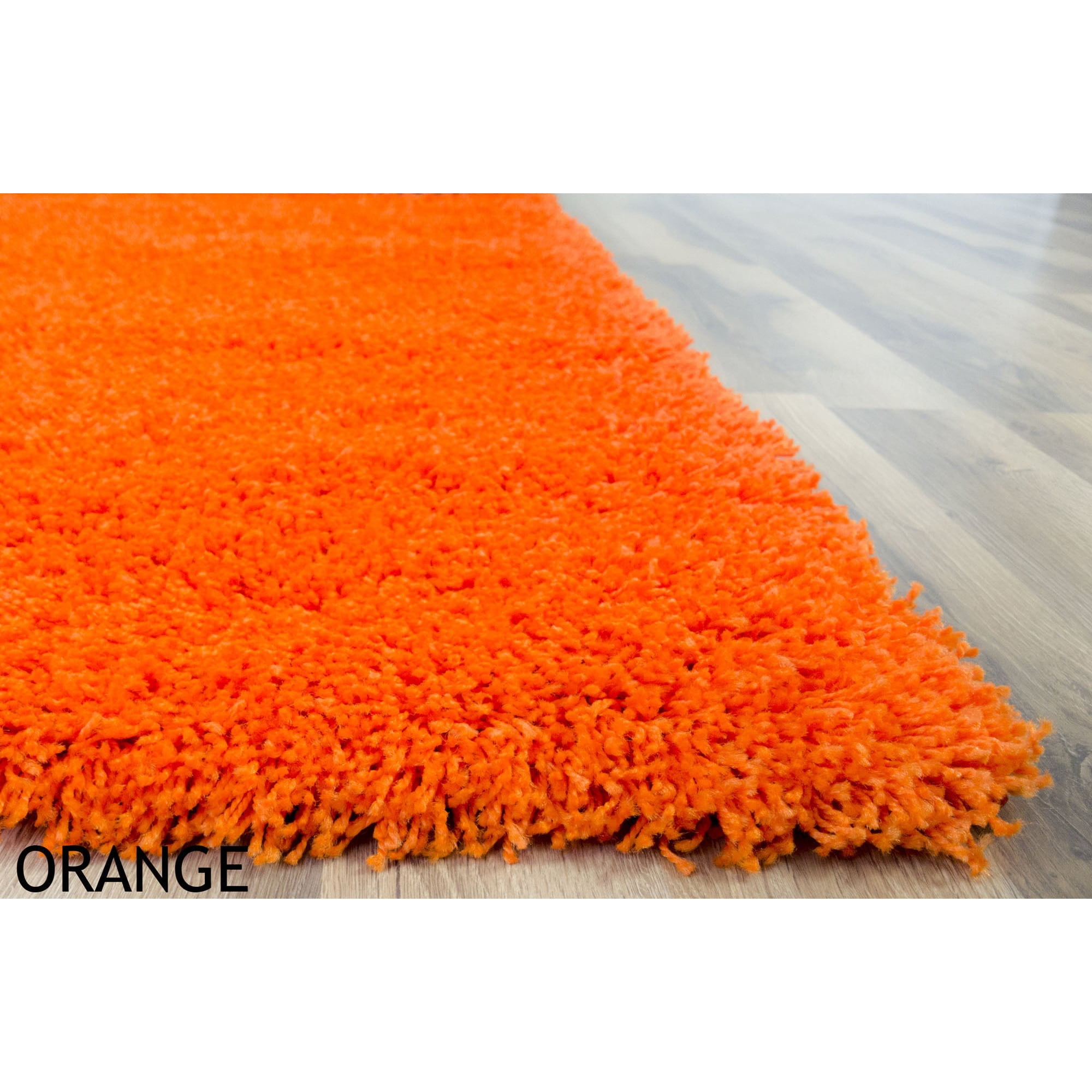 Super Area Rugs, Cozy Plush Solid Orange Shag Rug , 3' 3" x 5' 3