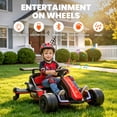 thumbnail image 5 of Conchico 12V Electric Go Kart for Kids, Drift Racing Go Cart with 360° Spinning & Water Spray Function, Ride on Toys Cars with Seat Belt, Cup Holder, LED Light, Music for Boys Girls Ages 3-8, Red, 5 of 8