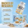 thumbnail image 3 of Clean Nutraceuticals Ashwagandha Maca Root Fenugreek Supplement with Tongkat Ali Ginseng - Assists with Stress, Mood & Thyroid - Ashwagandha Capsules Fenugreek Caps - 1 Pack, 3 of 9