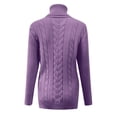 thumbnail image 7 of FYDUU Womens 2025 Fall Sweaters Womens' Turtleneck Long Sleeve Knit Sweaters Solid Color Slim Fit Casual Pullover Sweater Tops Knit Polo Sweaters, 7 of 7