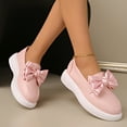thumbnail image 4 of Pink Women'S Sturdy Thick-Sole Flats With Bow Decor, Great For Walking And Relaxed Style, 4 of 9