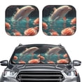 thumbnail image 2 of Sikiie Flower White Dolphin Print Foldable Car Windshield Sun Visor, Car Window Sunshade Suitable for Sedan, SUV and Truck Car Accessories-Medium, 2 of 6