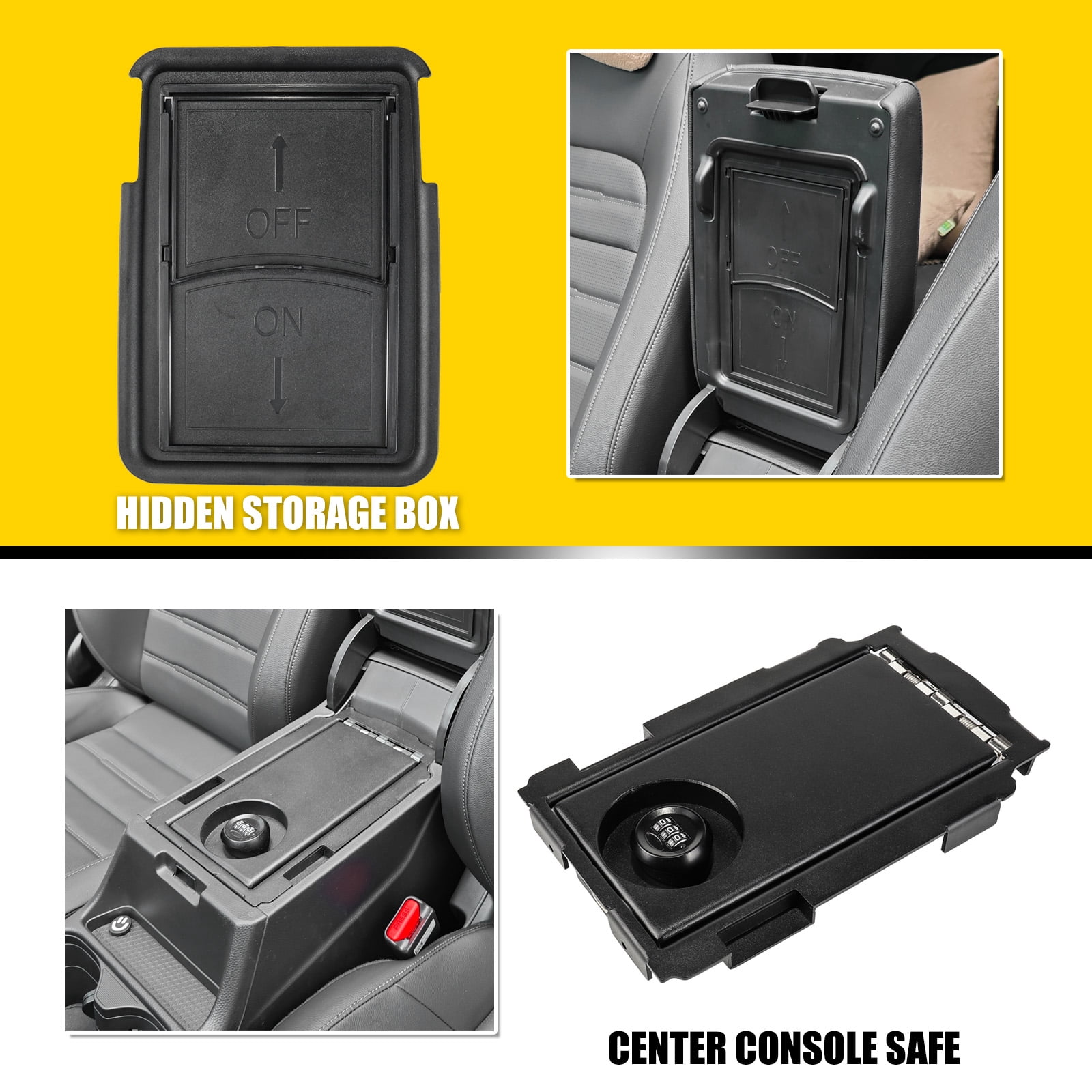 3mirrors Center Console Safe Gun Safe Box with Springs Hinge Compatible with Honda CR-V 2023-2025