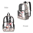 thumbnail image 2 of ZIATUBLES Clear Backpack Heavy Duty 17 Inch, Fabric & PVC Transparent Bag with Front & Side Pockets, See Through Backpack for School Work Security Travel, 2 of 7