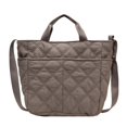 thumbnail image 1 of Bolso de mano con hilo de bordar en forma de rombo, bolso de hombro de gran capacidad, bolso de tela de nailon, bolso de mensajero para estudiantes de clase, bolso de viajero, 1 of 1