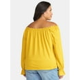 thumbnail image 3 of Terra & Sky Women's Plus Off the Shoulder Top with Long Sleeves, Sizes 0X-5X, 3 of 5