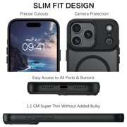 DOMAVER Magnetic for iPhone 18 Pro Max Case / iPhone 17 Pro Max Case 6.9 - Slim Fit Matte Translucent Cover | MagSafe Compatible | Shockproof Anti-Yellowing | Black