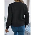 thumbnail image 4 of Valentine'S Day Sweater for Women Heart Woven Knitted Pullover Long Sleeve Woven Knitted Casual Sweater, 4 of 10