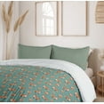 thumbnail image 6 of Ambesonne Cartoon Duvet Cover Sets, Repetitive Pattern of Foxes, 2-King, Burnt Sienna and Laurel Green, 6 of 6