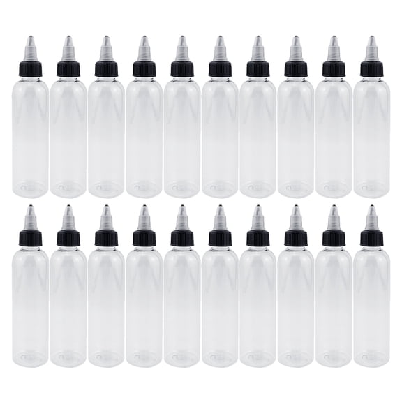 UPOUART 20pcs Clear Hair Color Squeeze Bottle Refillable Plastic Storage Holder for Home Use