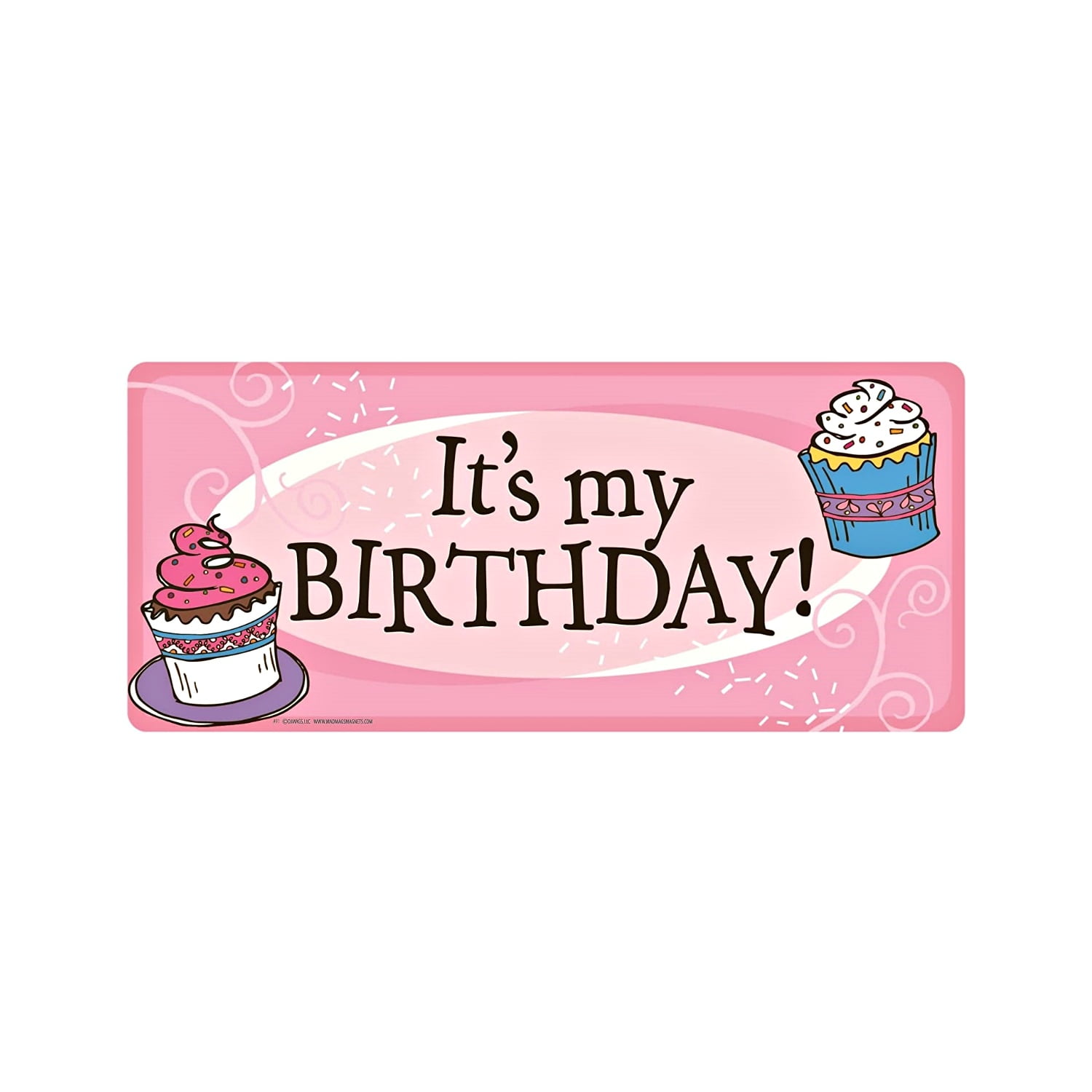 or Refrigerator Office Mad Mags Its My Birthday Pink Cupcake Magnet Decoration for Car 