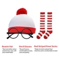 thumbnail image 4 of GYQMBT Adult Women Red and White Striped Shirt,Funny Halloween Costume,Classic Movie Characters Costume with Shirt Hat Socks and Glasses Set,S, 4 of 6