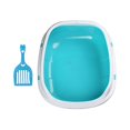 thumbnail image 2 of kusrkot Semi Enclosed Cat Litter Box Deep Toilet Prevent Sand Leakage Sifting Litter Box Blue, 2 of 9